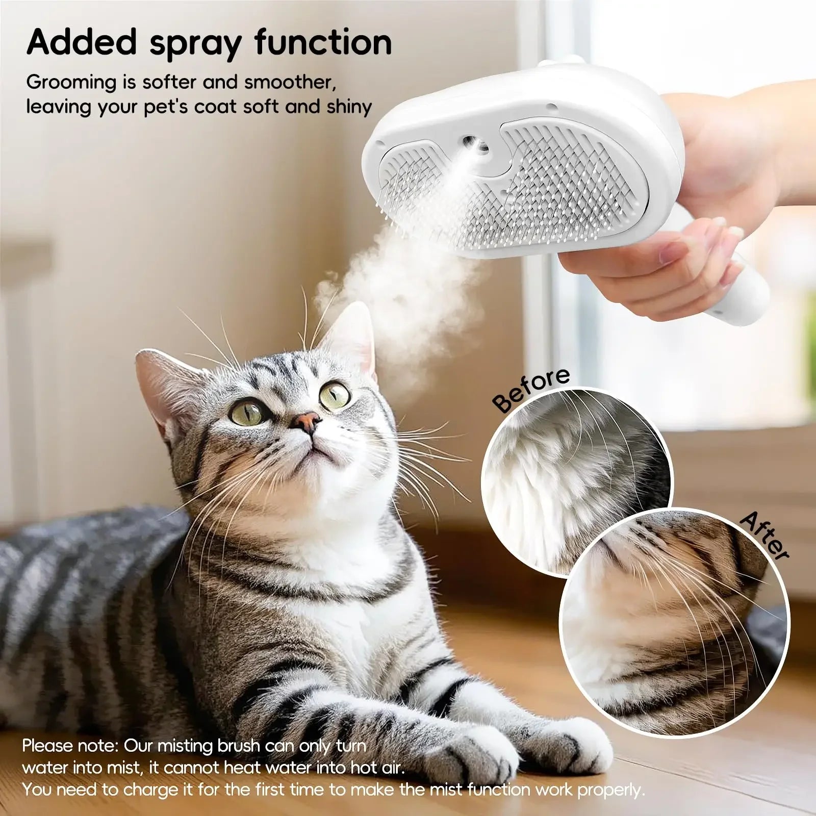 Steam Brush for Cats and Dogs