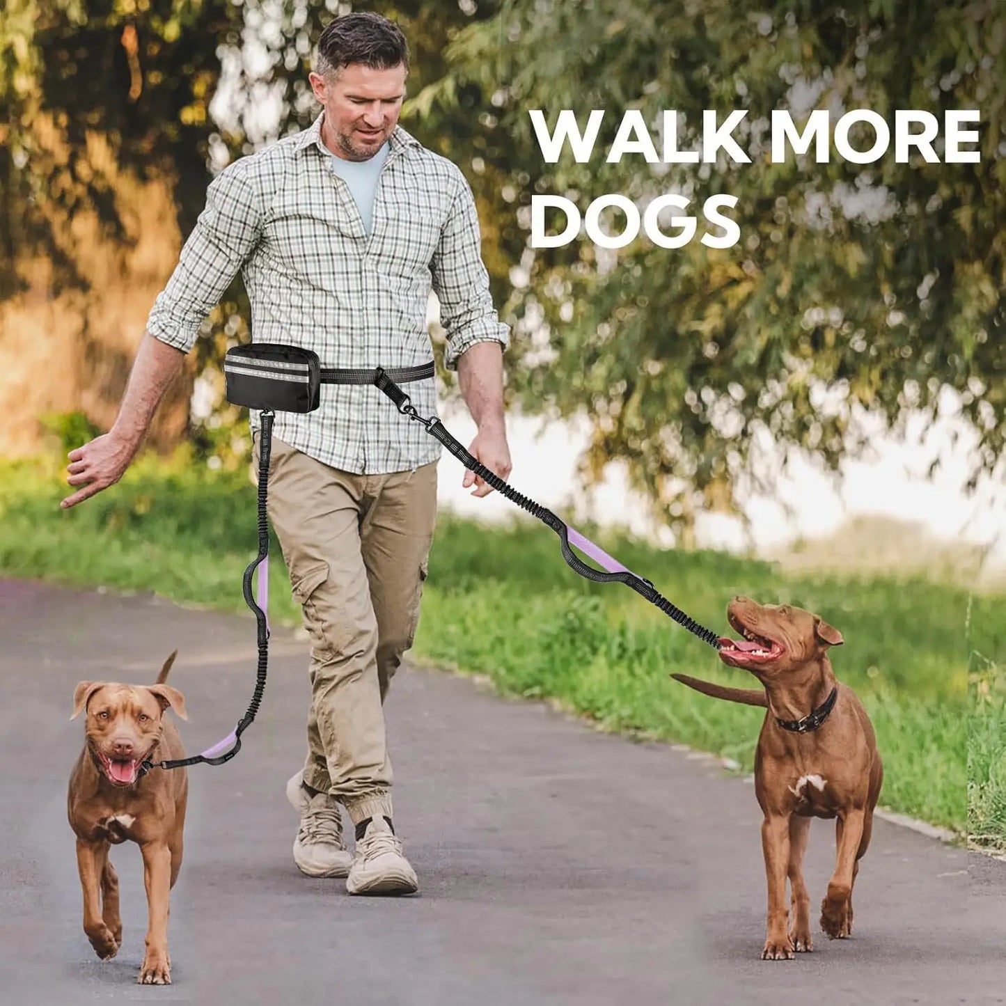Hands Free Dog Retractable Elastic Leash Reflective Towing Rope™